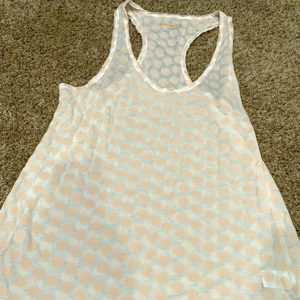 Zadig & Voltaire White and Cream Tank Top